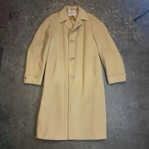 Rare Vintage HSM Vipasha 70% Wool 20% Cashmere 10% Vicuña Overcoat Camel